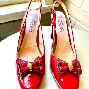 Bellini sling back pump bow detail. 2” heel